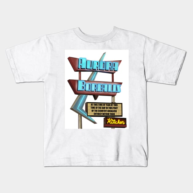 Aurora Borealis Diner Kids T-Shirt by Bluesuiter